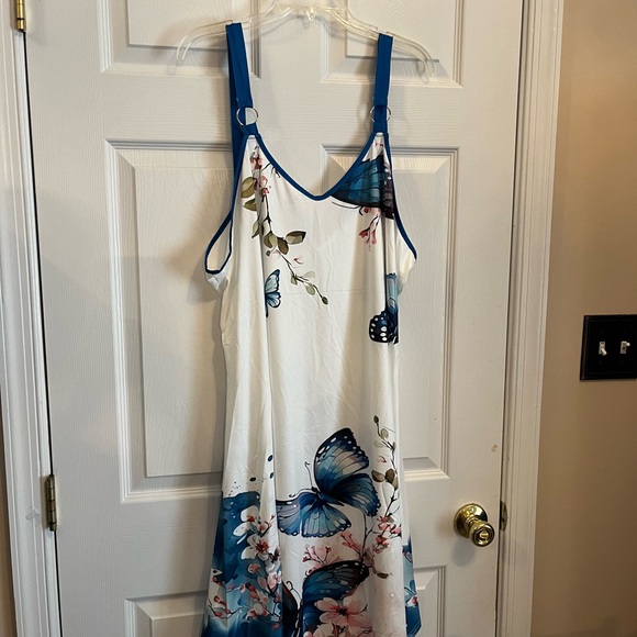 Women's Plus Size Butterfly Print Flattering Holiday Vacation Summer Dress 22W - Picture 7 of 12